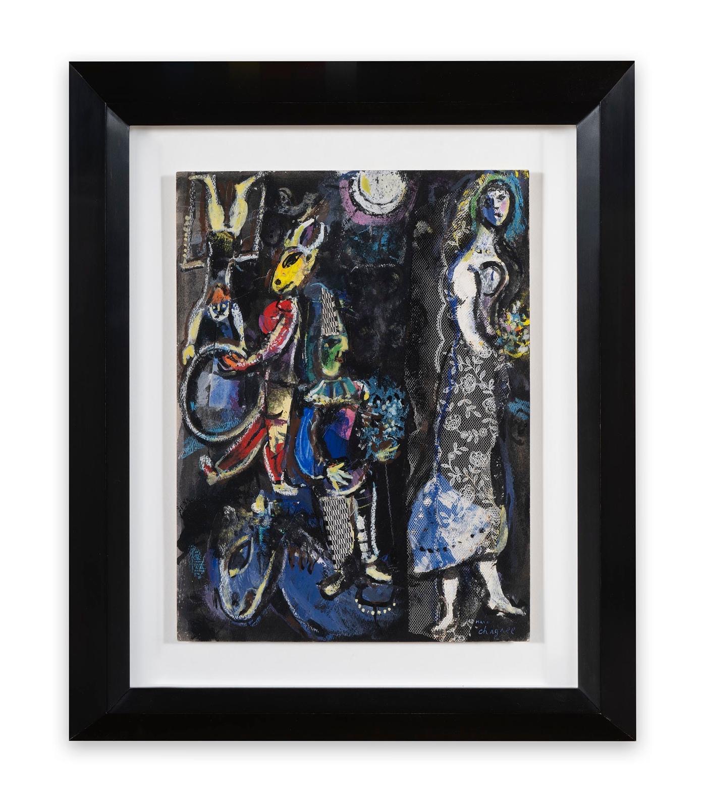 Marc Chagall - Collage d'aprs Les jeux du Cirque, Circa 1976