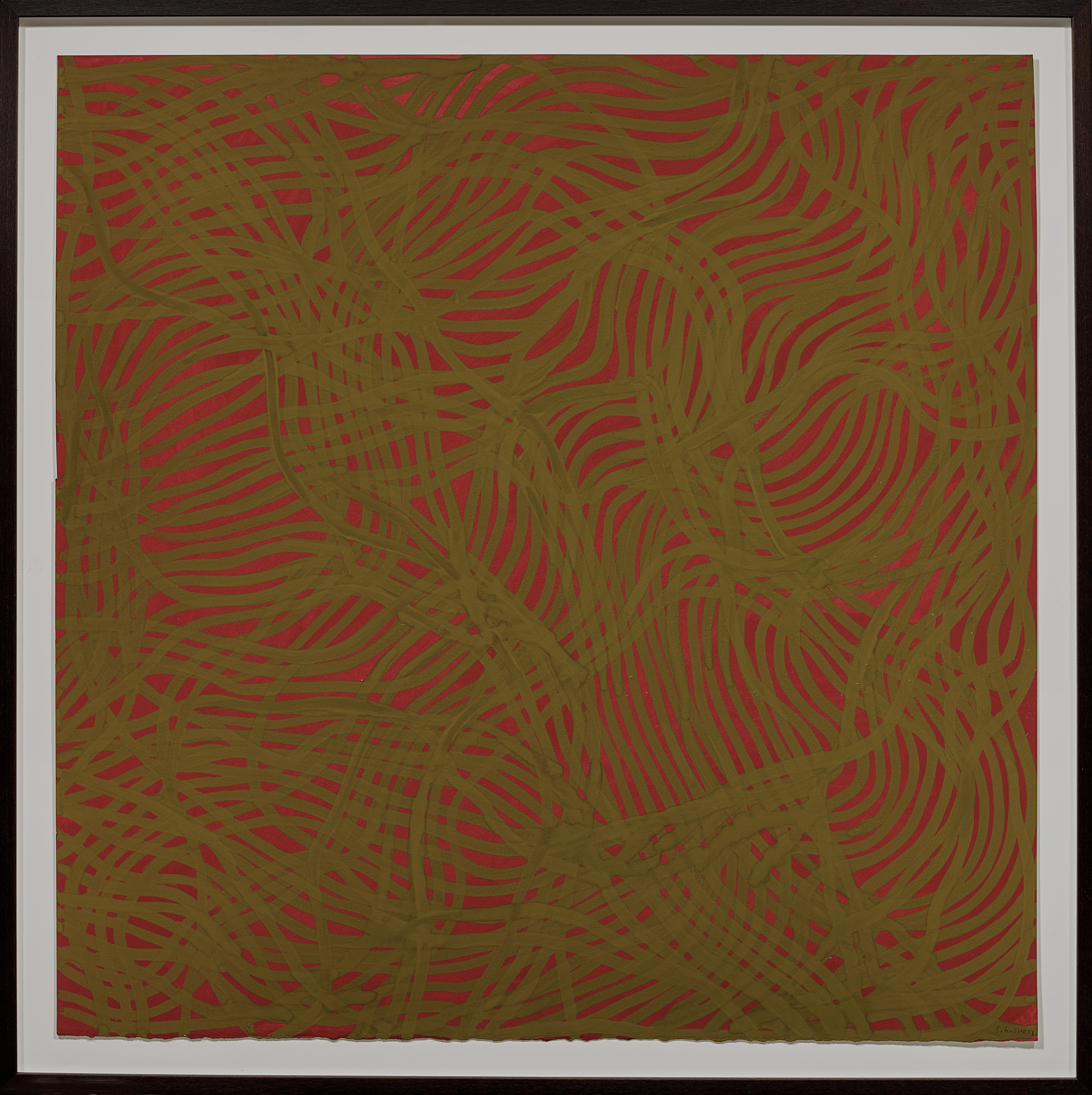 Sol LeWitt  - Loopy Doopy (Green on red), 2001